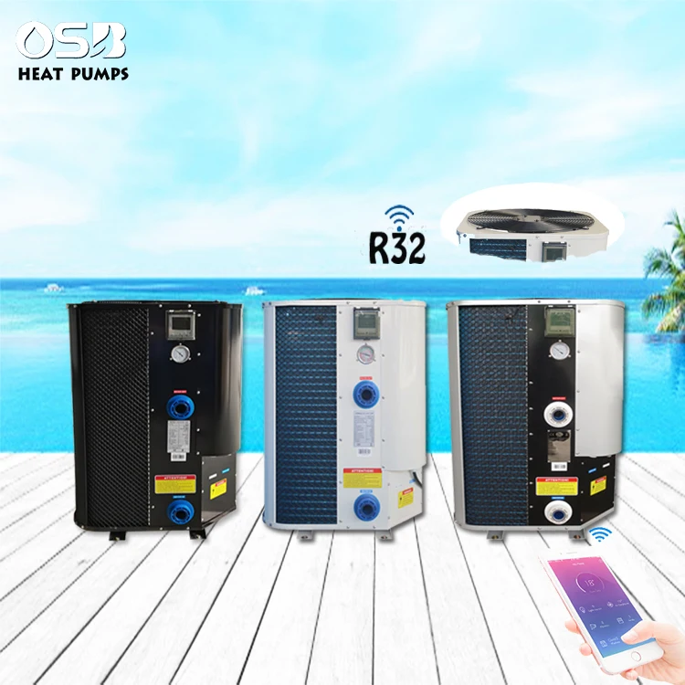 50Hz 60Hz anti-corruption wifi air source vertical pool spa pond fish farm heating cooling heat pump heater chiller