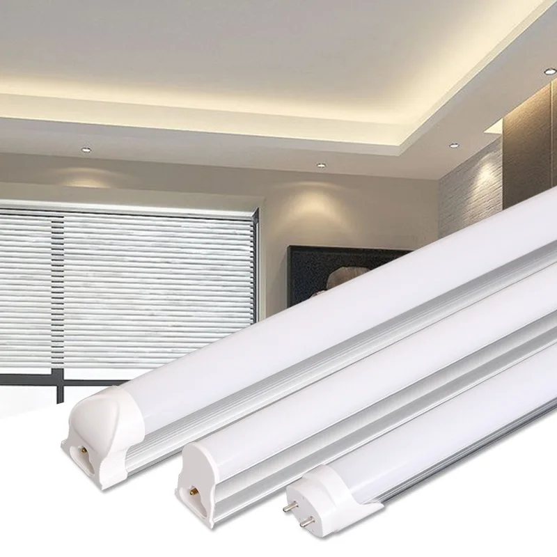 Modern Design Style 60cm 2ft 4ft High Brightness Cold White Aluminum Integrated T5 T8 LED Tubes for Warehouse Usage