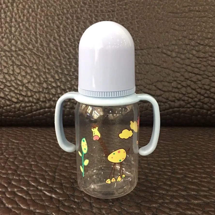 
Soft Silicone Nipple Portable Newborn Baby Feeding Bottle With Handle Toddle Milk bottle 