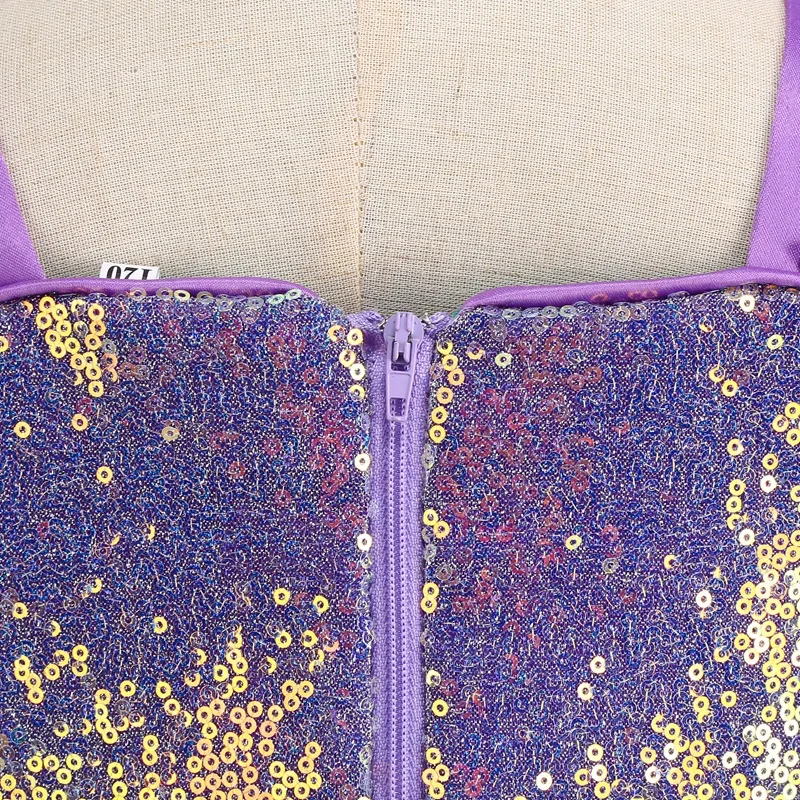 Halloween Carnival Cosplay Sequin Mermaid Ariel Princess Costumes Birthday Party Wedding Foot Length Ball Gown Mesh Tutu Dress