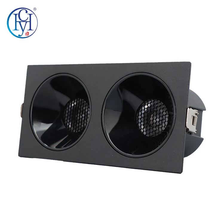 Hotel Living Room 8w 10w Recessed Square Black Frame Aluminum Cob Modern Simple Decorative Led Double Head Recessed Downlight