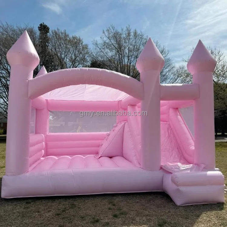 Wholesale pastel pink inflatable bouncer bounce house bouncy castles to buy
