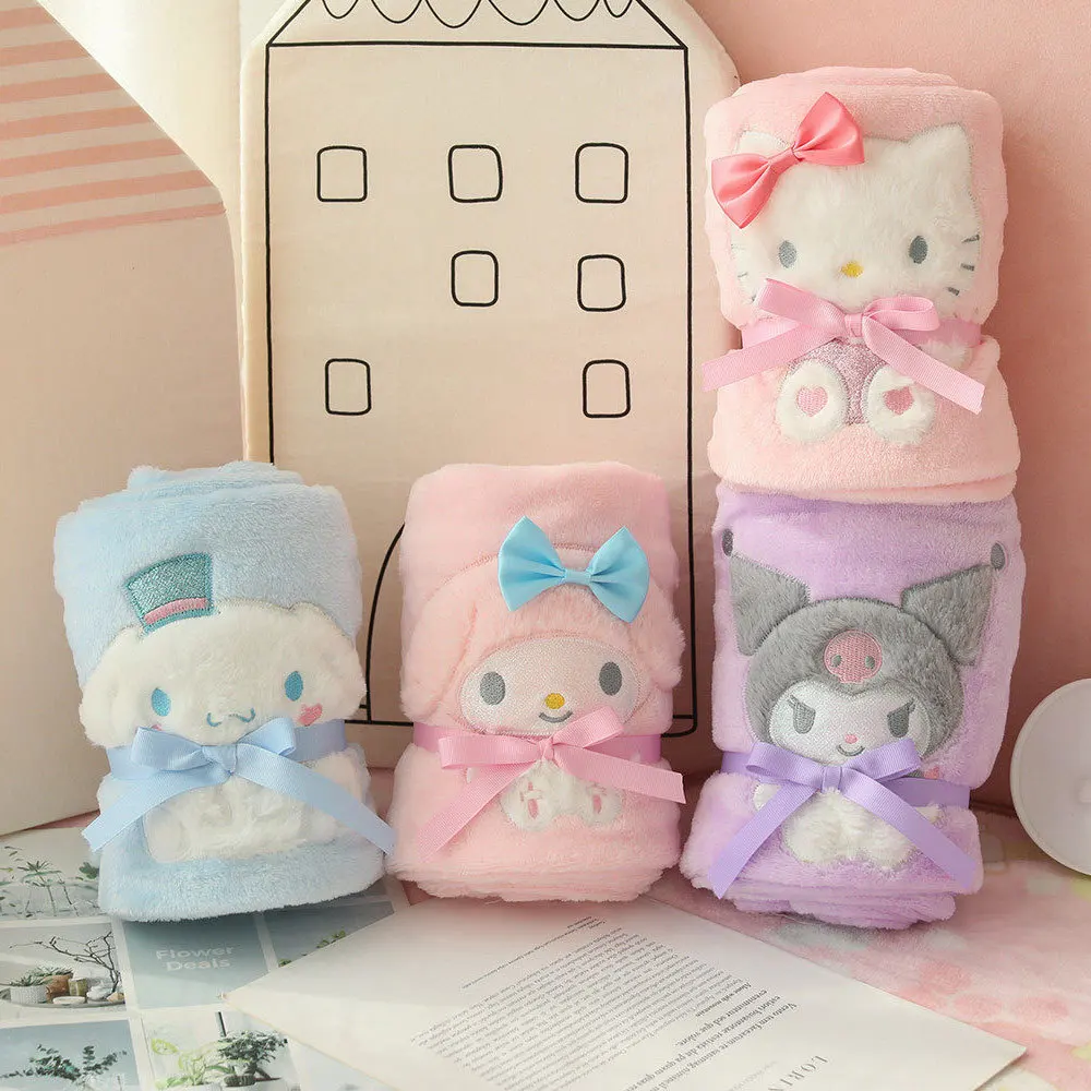 Wholesale Sanrioed Blanket Anime KT Cat Portable Small Blanket Cartoon Flannel Air Conditioning Blanket