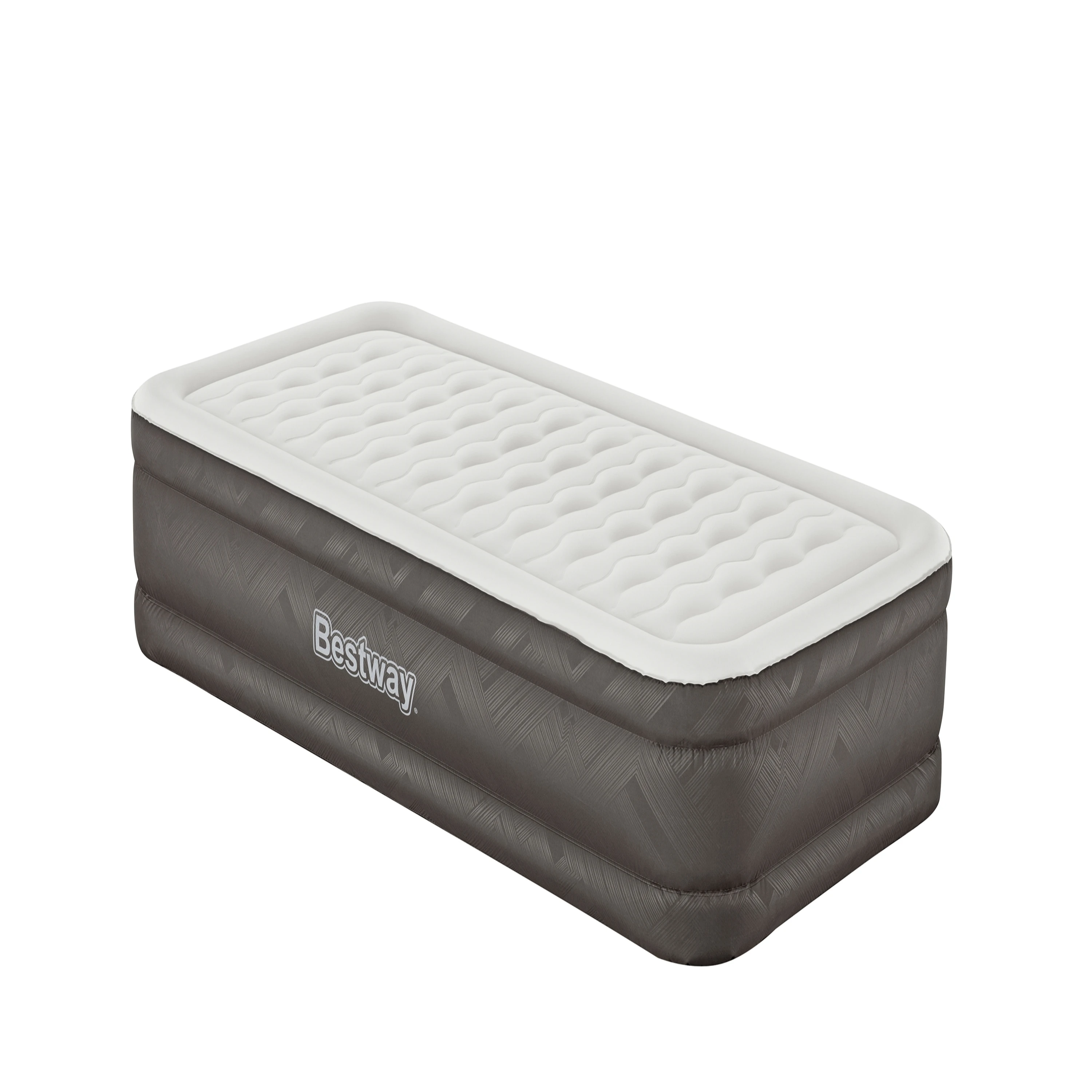 Bestway 69048 Indoor Outdoor Inflatable Twin Air Mattress with Built-in AC Pump and Antimicrobial Coating 1.91 m x 97 cm x 46 cm