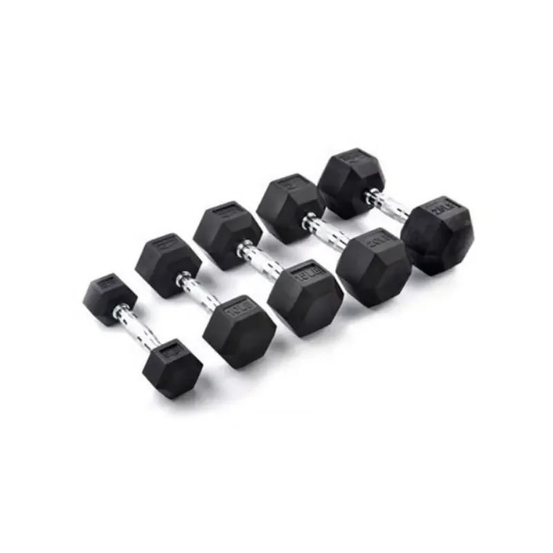 Wholesale  China high quality 2kg set straight handle rubber coated hex dumbbells  in lbs