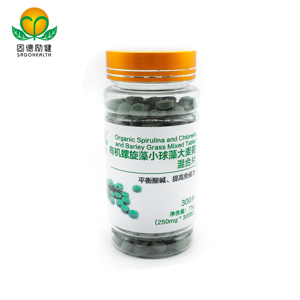 
EU And NOP Certificated Organic Spirulina & Chlorella & Barley Grass Mixed Tablet 