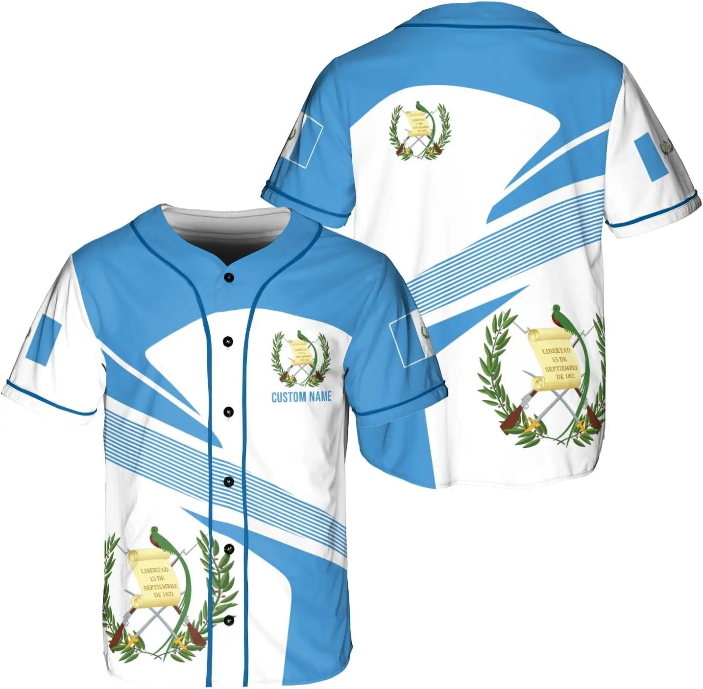 Print On Demand Guatemala Jersey Customized Baseball Uniform Jerseys Guatemalan Flag Logo Printing Shirts Products