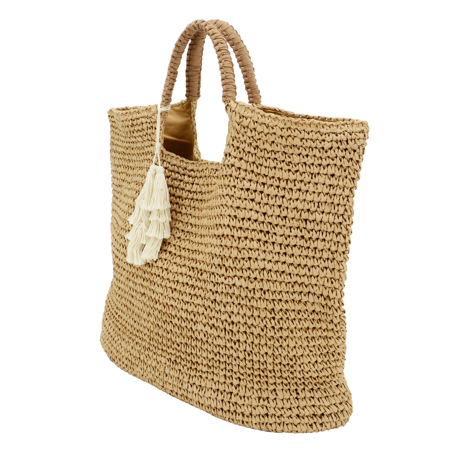 
Wholesale beach bag paper straw handbags handmade crocheted straw bag large straw tote bag 