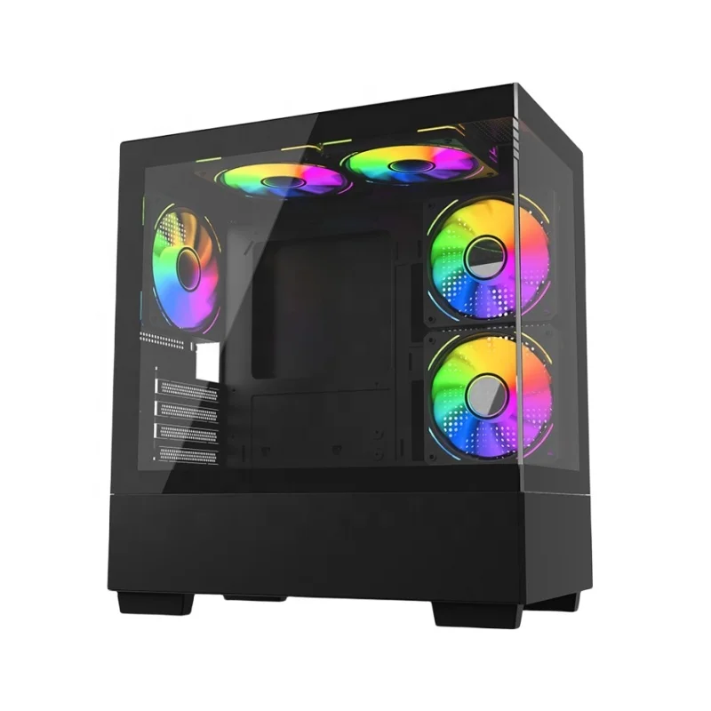 Сетчатый черный шкаф ARGB micro atx игровой корпус Air Black Mid-Tower для компьютера