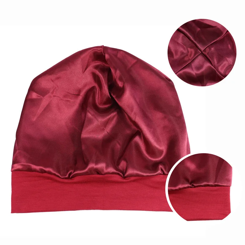 Custom Soft Silk Satin Lined Sleeping Hair Bonnet Hat Undercap Underscarf for