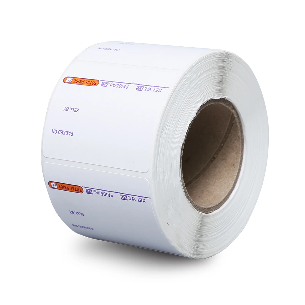 Custom printing or blank round labels  thermal label rolls with customized size 80mm 100mm for packaging
