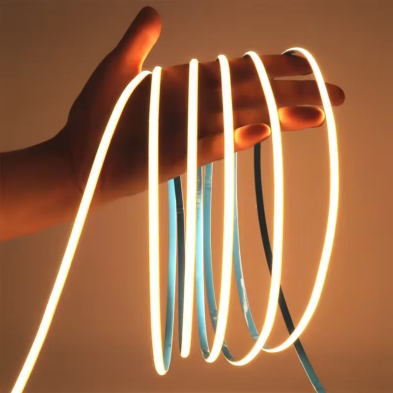 3mm 5mm 8mm 10mm Flexible LED COB 480LEDS FOB LED Light Tape Bar CRI 90 Ice Blue Red Green Yellow Warm Cold White Color