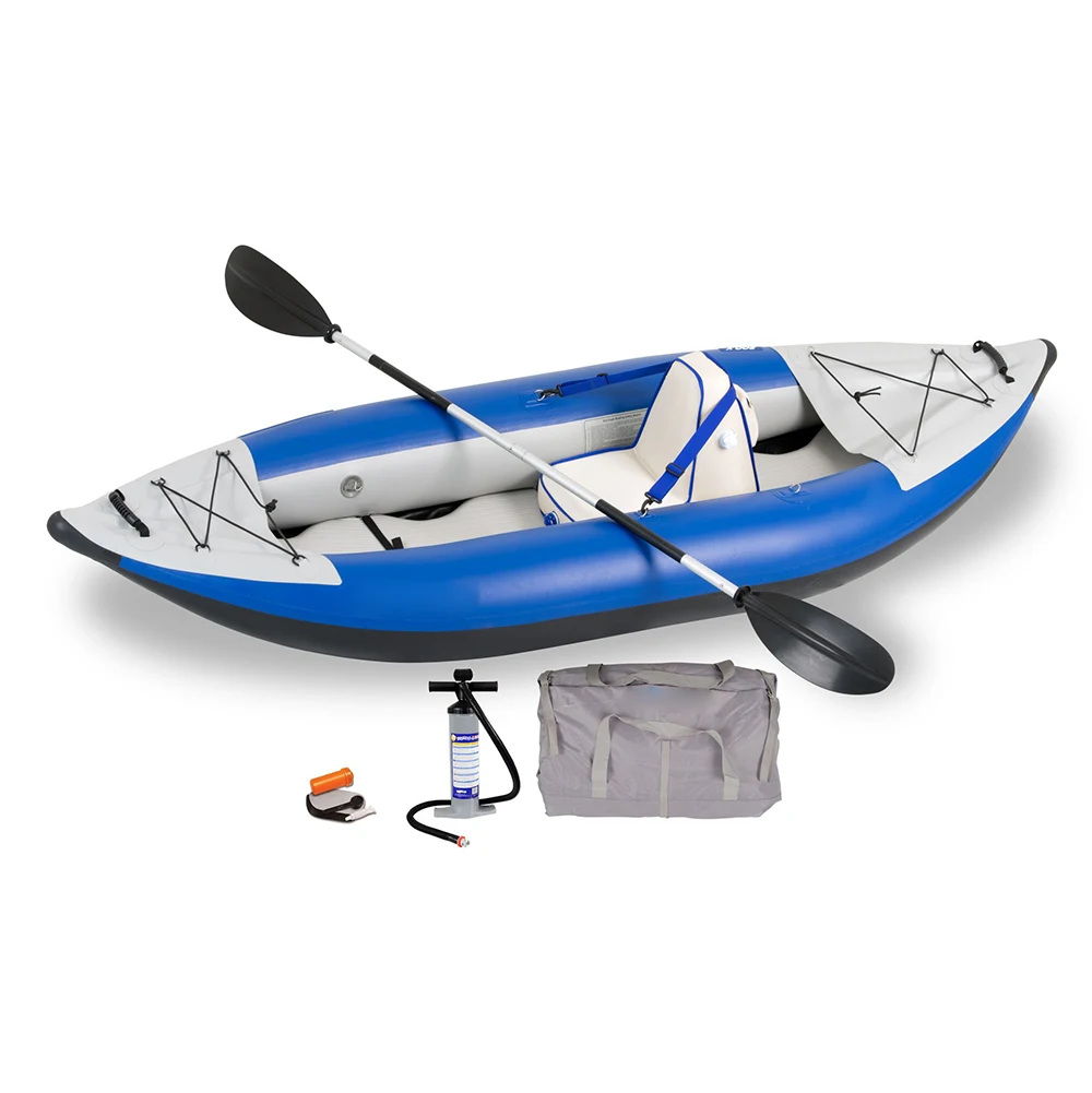 Professional Chinese Supplier Wholesale Heavy Duty PVC Coated Fabric Inflatable Kayak With Two Raised Inflatable Seats