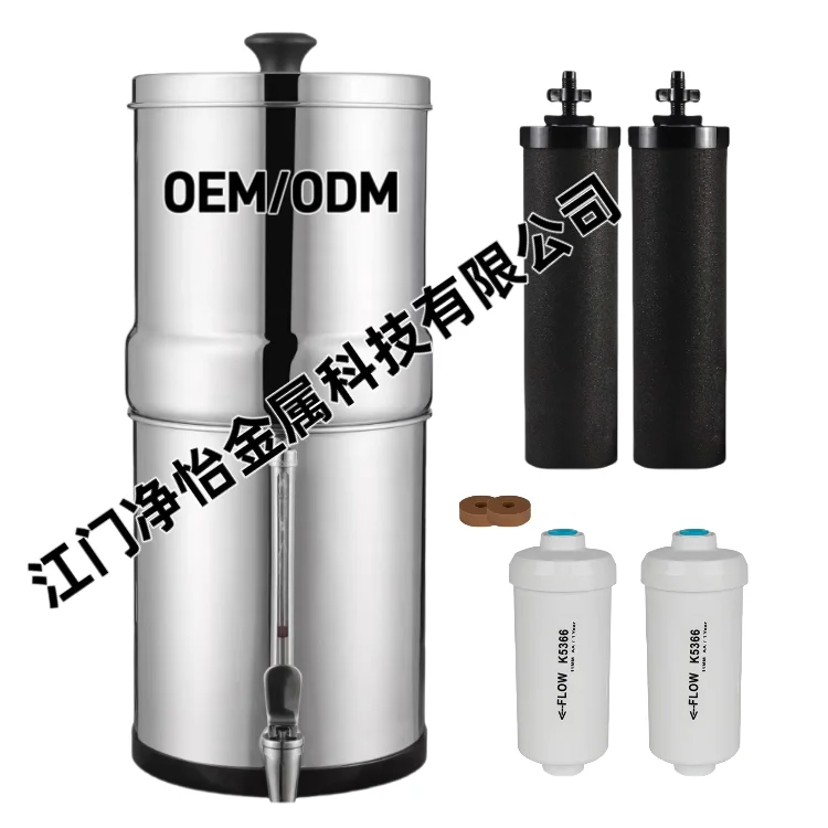 Hot Selling 304 Stainless Steel Gravity Water Filter Manual Home Office and Car Countertop  water filter
