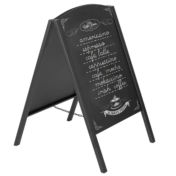 New design durable rectangle black frame handmade advertising blackboard