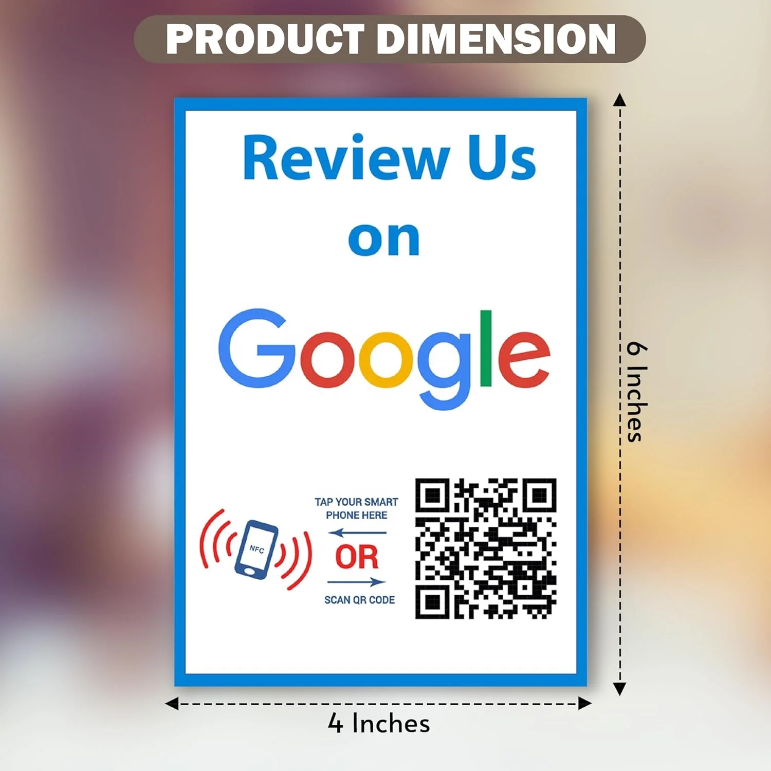 Custom Review Us on Google Sticker-Two-Sided Google Review Tap Card - Storefront Window Decal - Custom-Designed for Google