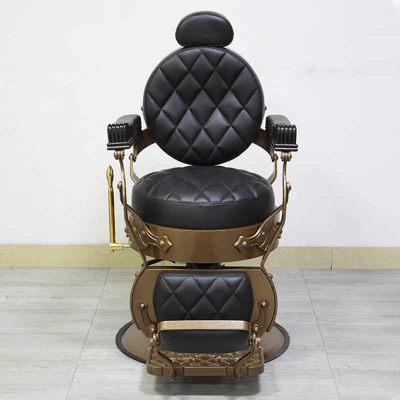 Luxury classics style beauty hair salon hairdressing chair heavy duty black and gold barber chairs