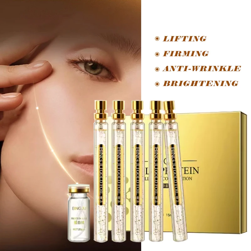 Protein Peptide Gold Silk Wire Face Serum Facial Lifting Moisturizing Skin Firming Kit Absorbable Collagen Thread Face Lift B