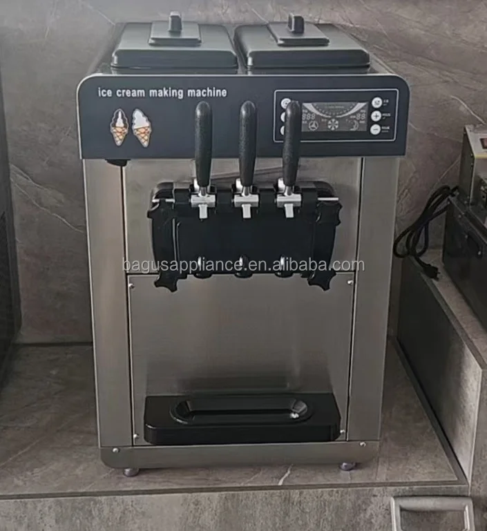 Best selling 100pcs/h  6L*2 Hopper  Italian Ice Cream Maker Machine Ice Cream Gelato Machine