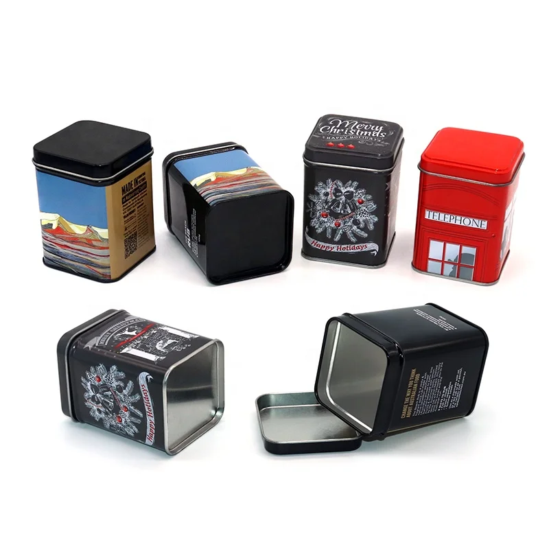 Пустые круглые кофейные чайные пакетики на заказ Жестяная Банка Пищевой металлический жестяной чехол маття