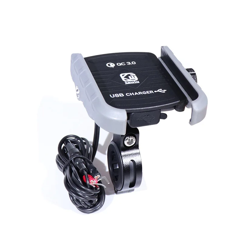 Kewig QC3.0 USB Quick Charger Auto Bike Phone Holder Universal Motorcycle Bicycle Phone Support Handlebar Stand Mount Bracket