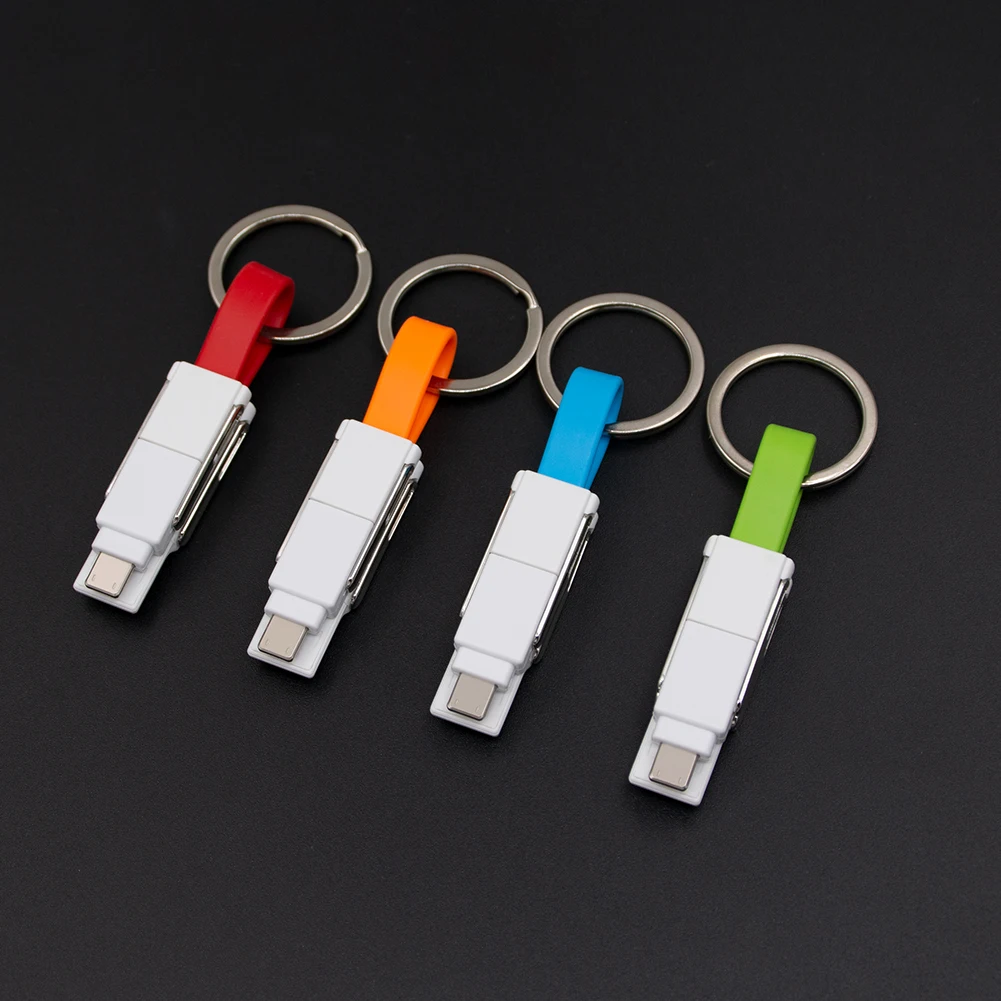 Corporate Promotional Gift items Mini Travel Multi 3A USB Data Universal Keychain 4 in 1 Magnetic Charging Cable