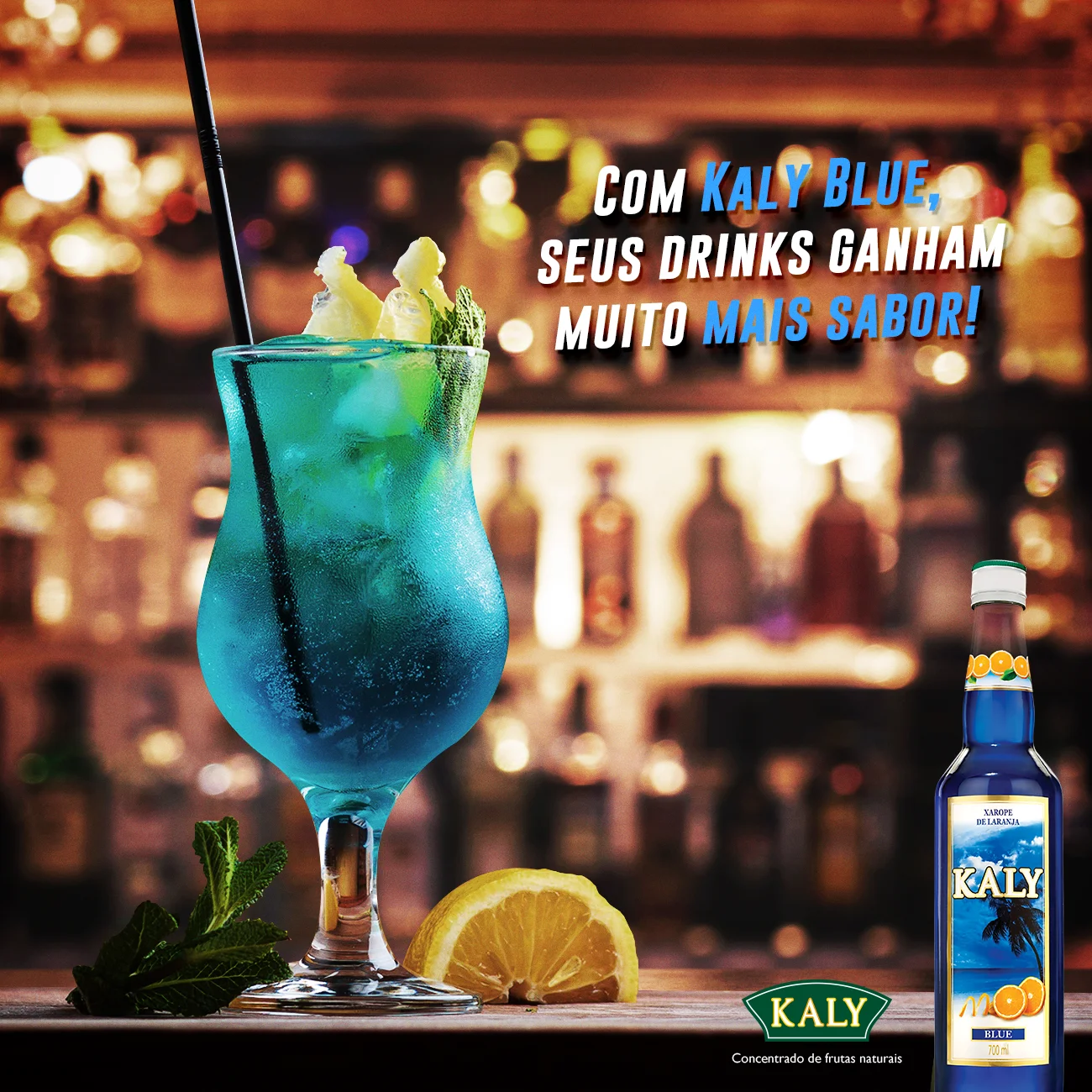 Kaly Blue Syrup Made Of Orange Juice Concentrate For Alcoholic Beverage or Non-alcoholic Beverages