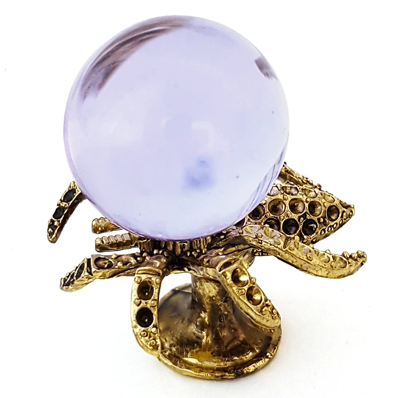 Creative 3D Metal Spider Crystal Ball Holder Home Decor Tabletop Ornament Crystal Sphere Stand