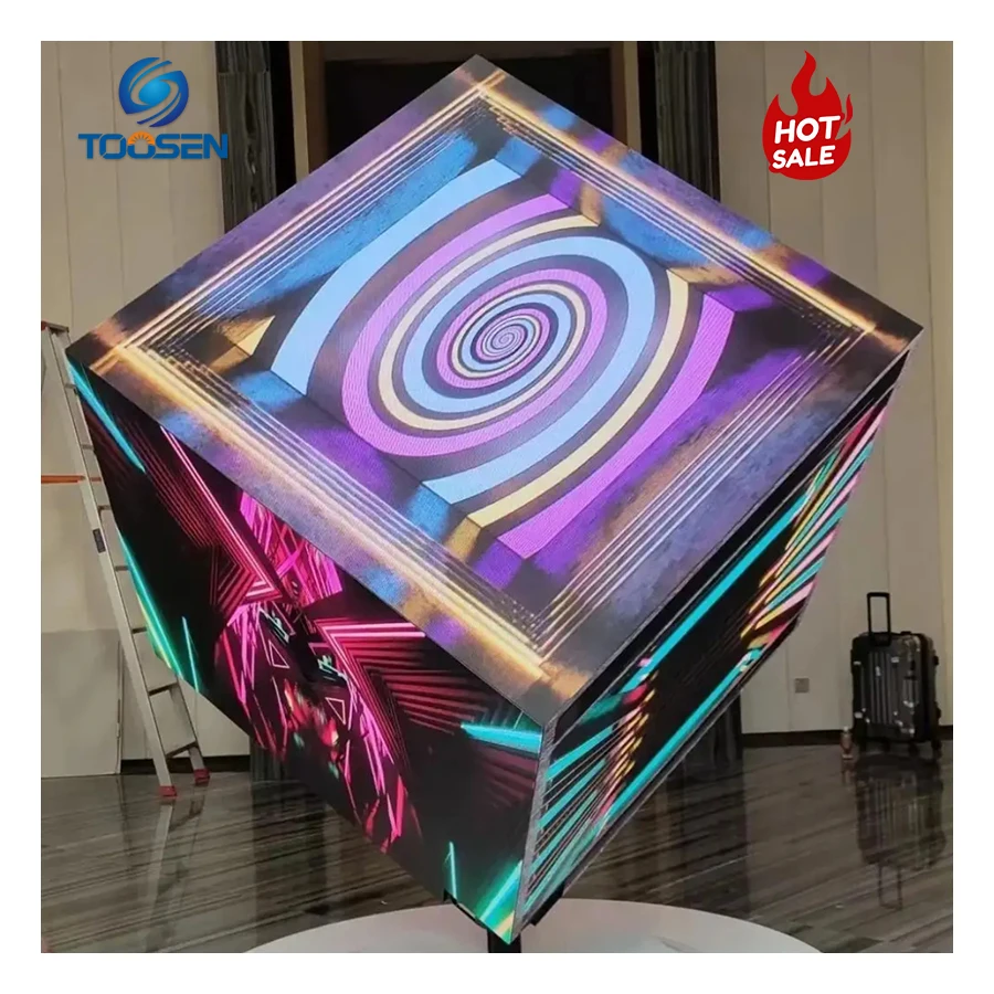 Factory Custom Size P3 Full Color Indoor HD 3D LED Cube Multi-faceted Cube Waterproof Rotating Magic Creative Cube LED Display
