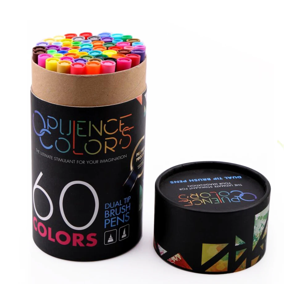 60 Colors Dual Brush Pens Set Fine & Brush Tip Art Markers For Kids Adult Coloring