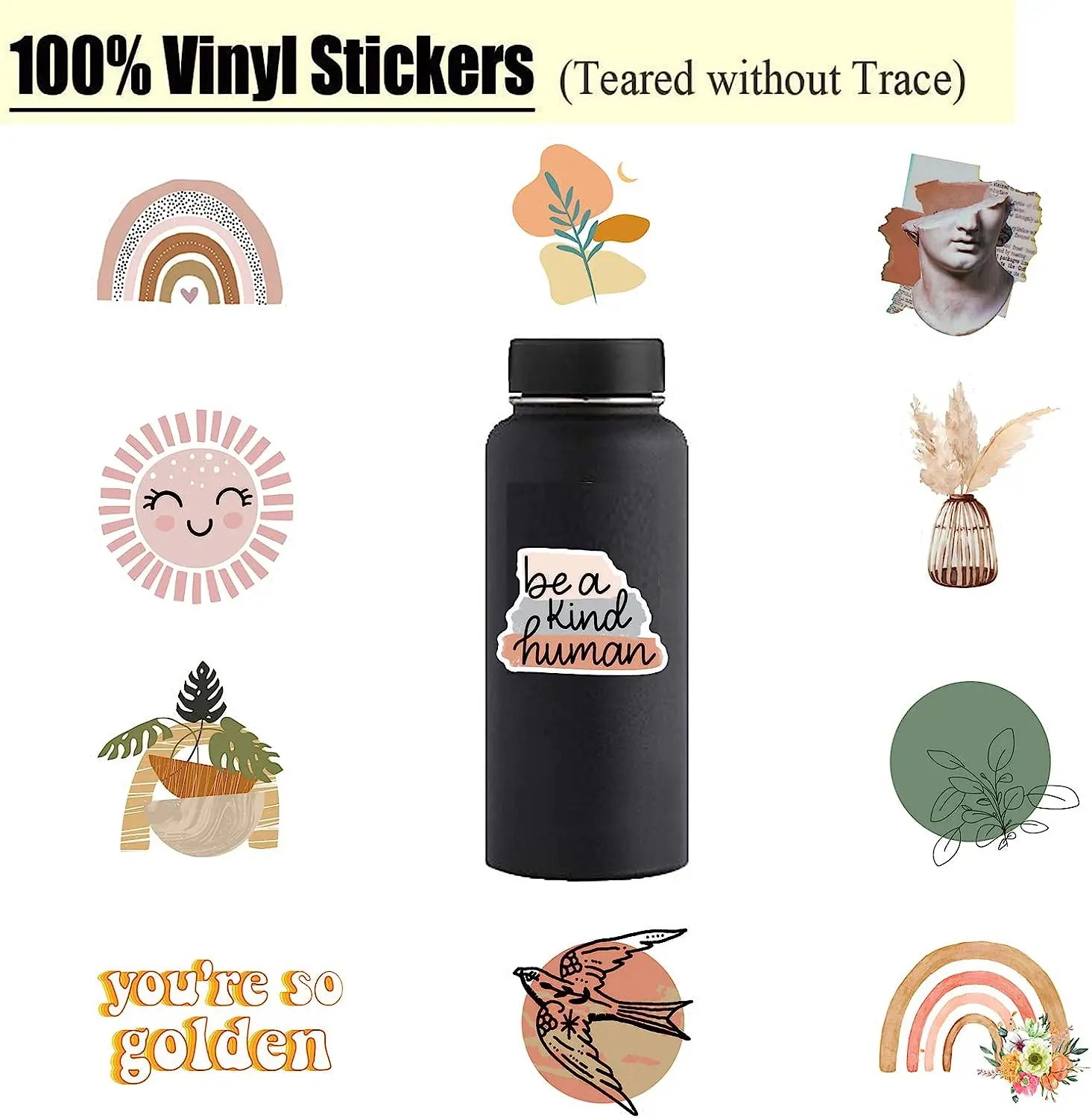 Hot Sale Aesthetic Stickers 50 Pcs Vinyl Waterproof Stickers for Water Bottles Laptop Phone Computer Guitar