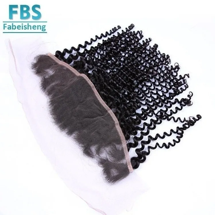 
FBS 2020 Transparent HD Lace Closure Virgin Brazilian Cuticle Aligned Human Hair With Baby Hair deep curly 