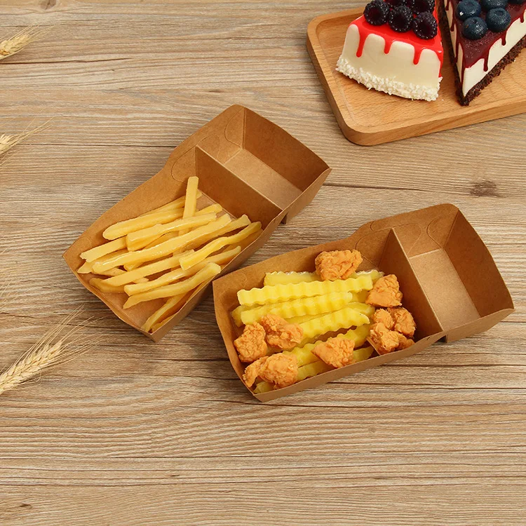 2100ml Rectangle chicken recyclable biodegradable boxes disposable brown kraft paper takeout food paper box with clear window