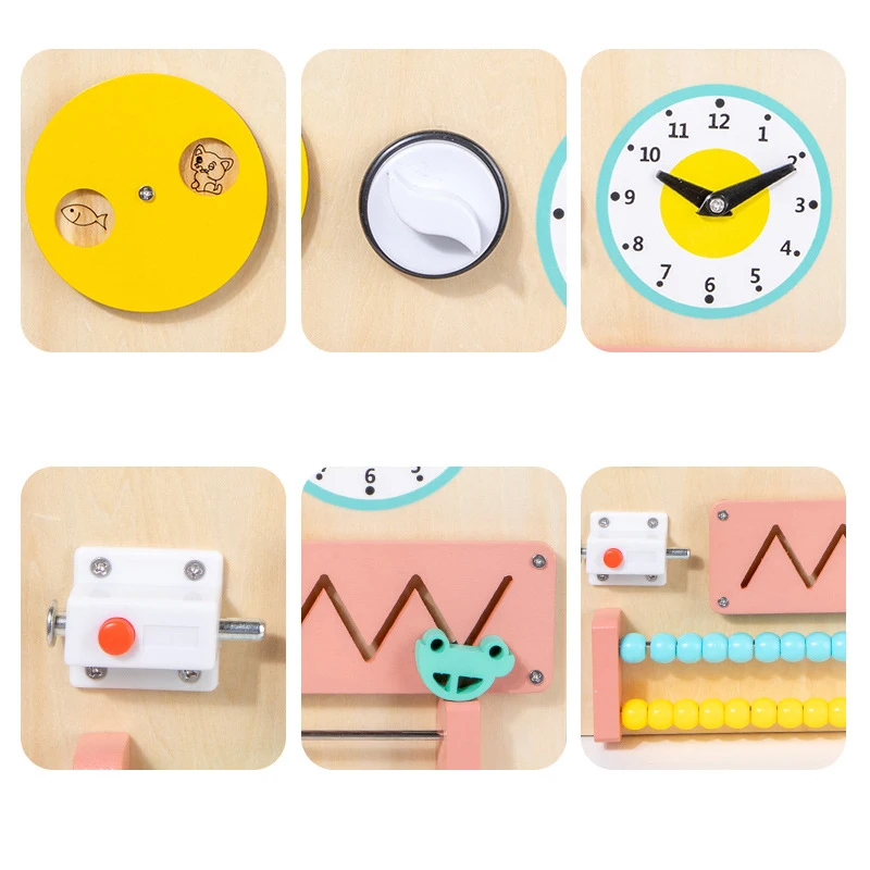 Foldable Children Wooden Montessori Busy Board Socket Switch Toys Educational Games Multifunctional Preschool Learning Toys