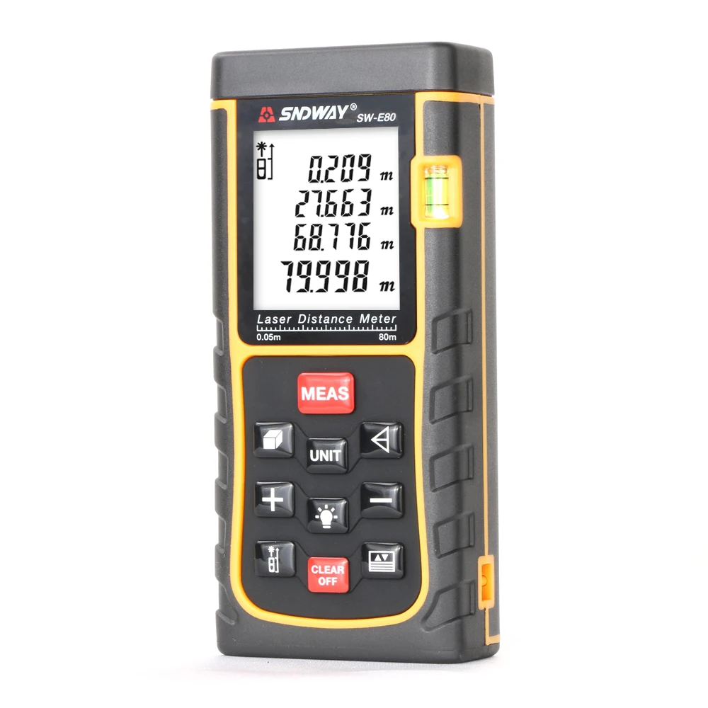 SNDWAY Rangefinder Handheld Laser Measuring Distance Meter Range Finder Hand Tool Tape Trena Ruler Tester SW-E40/50/60/70/80/100