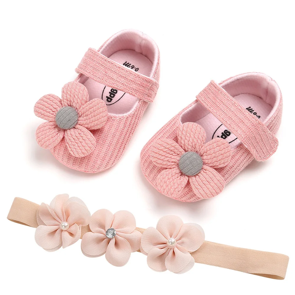 
little girl wool prewalker 6 9 12 month toddler princess flower knitting footwear wedding baby dress shoes with headband 