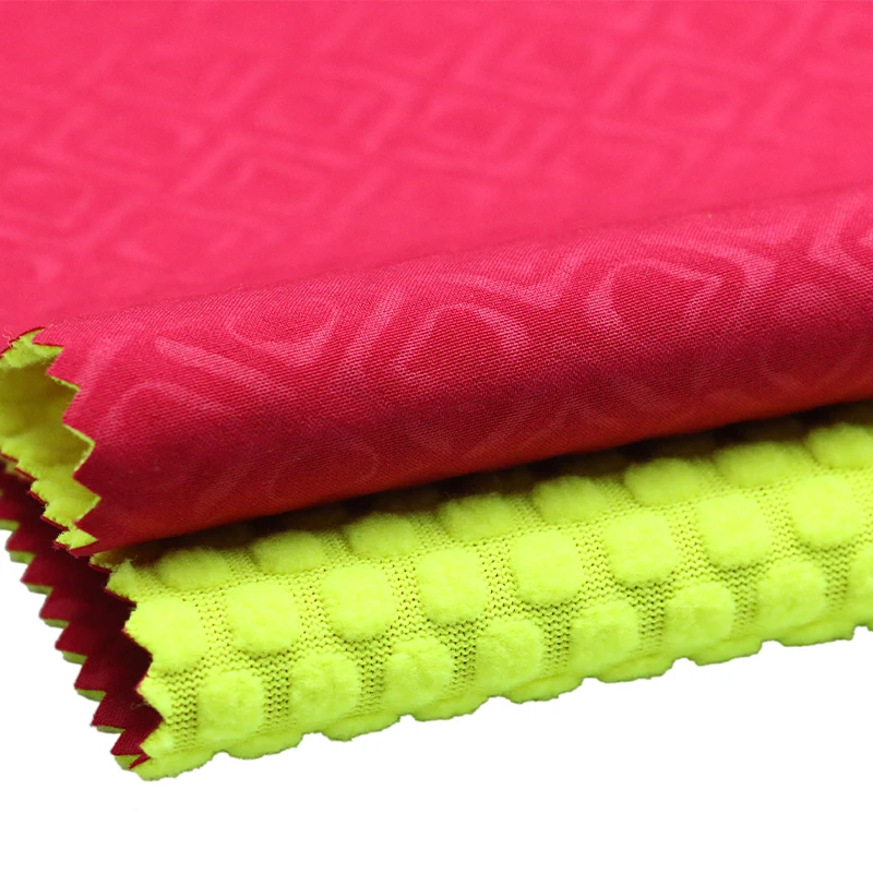 Factory direct embossed four sided elastic fabric tpu film jacquest plaid polar fleece soft shell fabric for jacket