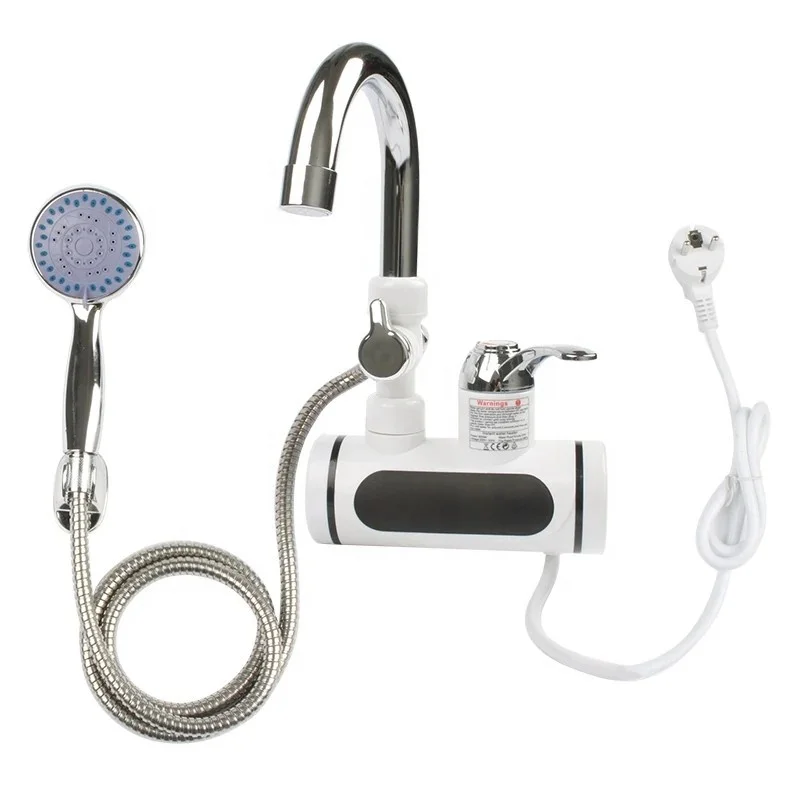 Plastic Portable Tankless Bathroom. Faucet Hot Cold Water Tap Instant Electric Water Heaters With Shower Head