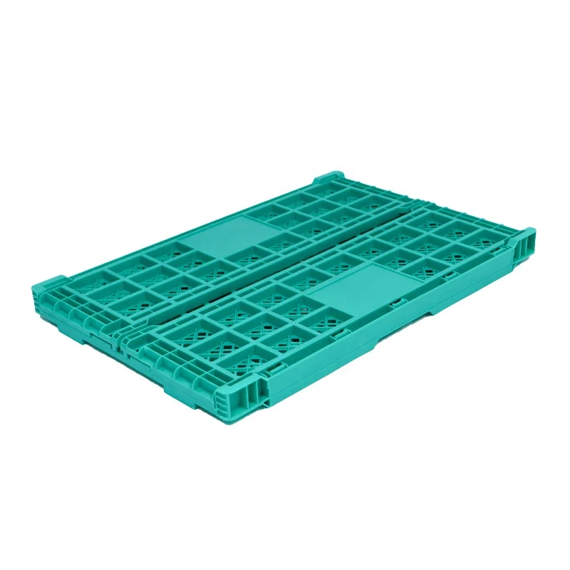 Fast Lead Time Design Vented Plastic Turnover Foldable Crate For Fruit / Vegetable Display