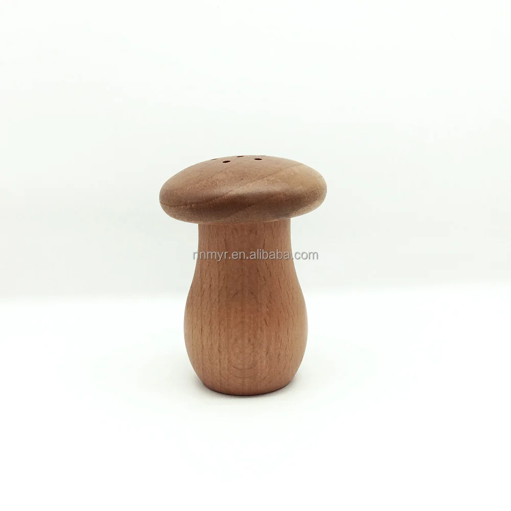 2024 Creative Novel Mushroom Shape Black Walnut Solid Beech Wood Storage Box Toothpick Holder