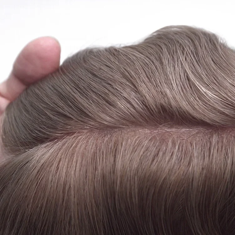 super thin 0.06mm sink PU stock 8x10 6inch Indian Remy real human hair toupee