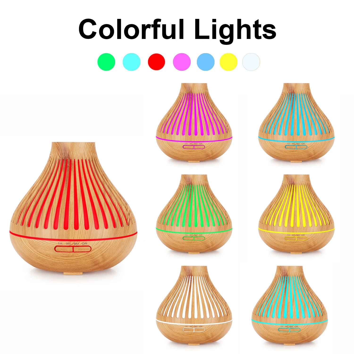 Customizable 500ML Aroma Diffuser  Air Humidifier Household Commercial use Essential Oil Desktop LED Light