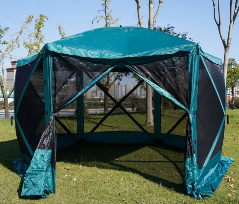 Customized Waterproof Hexagonal Tent Canopy  Mesh Tent Ventilation Pavilion Outdoor Gazebo Pergola