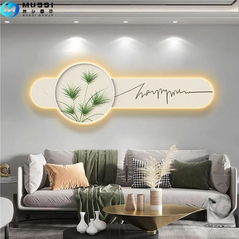 Cream wind tulip high sense flower decorative painting Crystal porcelain painting wall art LED light painting home decoration