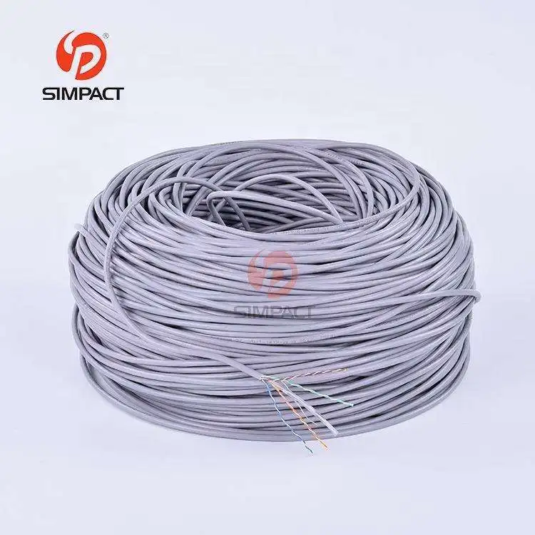 Simpact Custom High Quality Pvc/Pe/Lszh/Cmp/Cmr Jacket Cable Ethernet Cat 6 305M Outdoor Cable Network