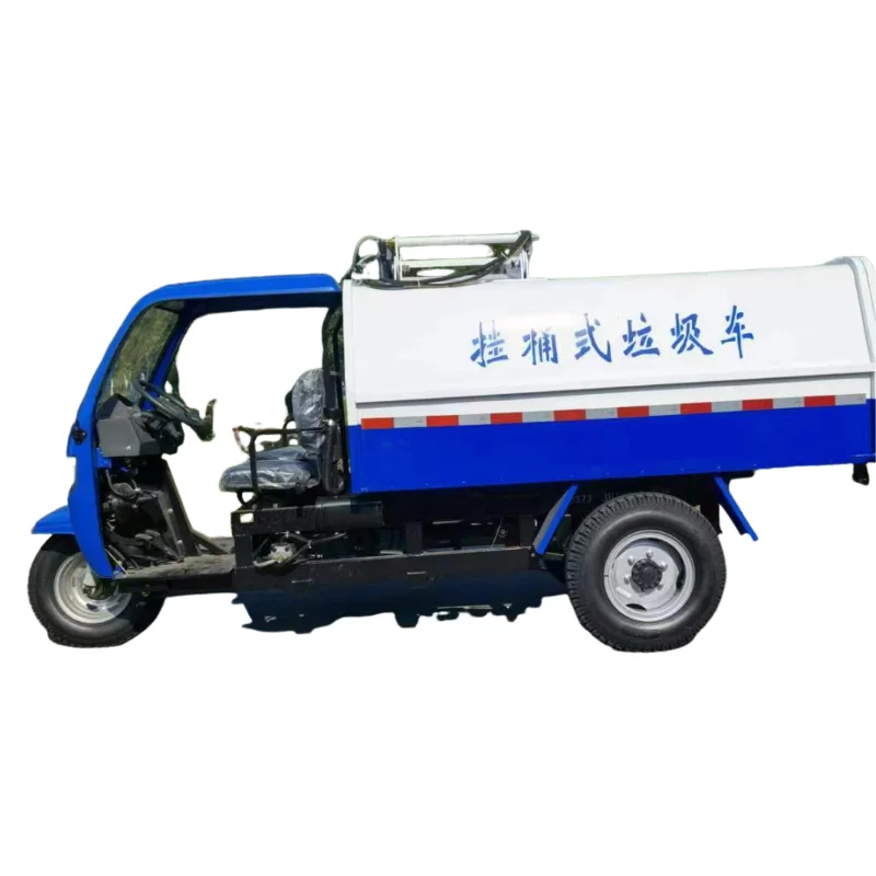 Diesel three-wheeled rubbish truck  Small diesel three-wheeled garbage transporter Bucket Garbage Truck