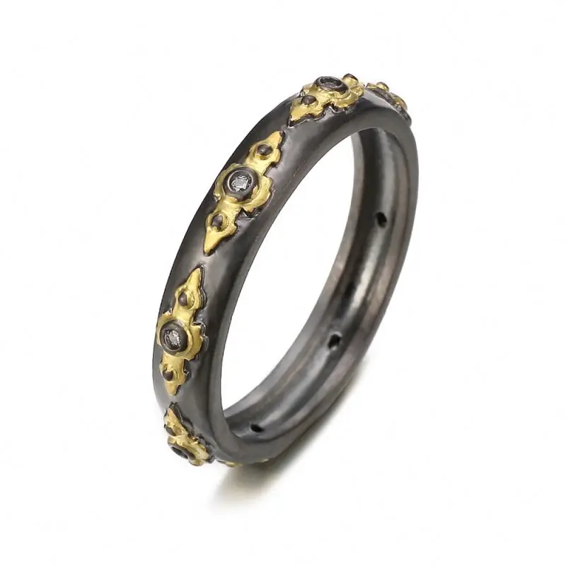 green clover men silver ring 925 stamped silver mens rings sterling silver ring with diamond