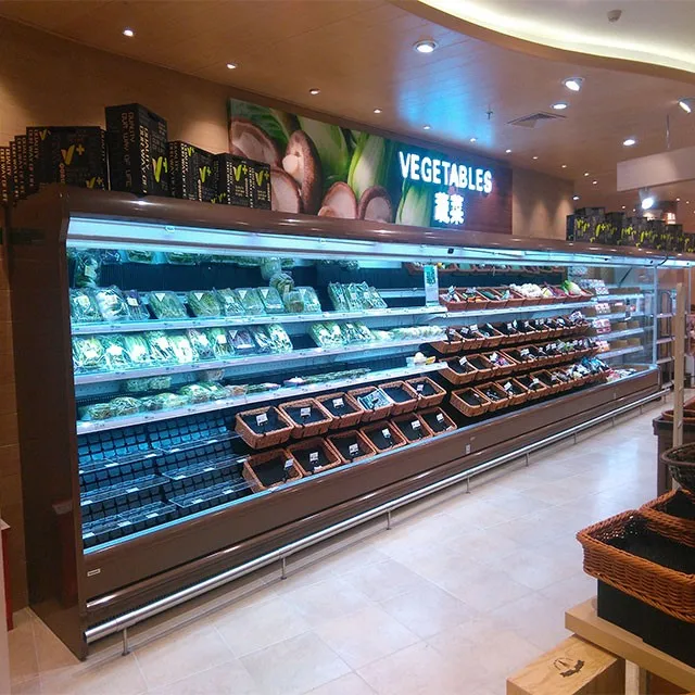 Vegetables Display Refrigerators Fruit Refrigeration Equipment For Grocery Store Commercial Supermarket Open Chiller