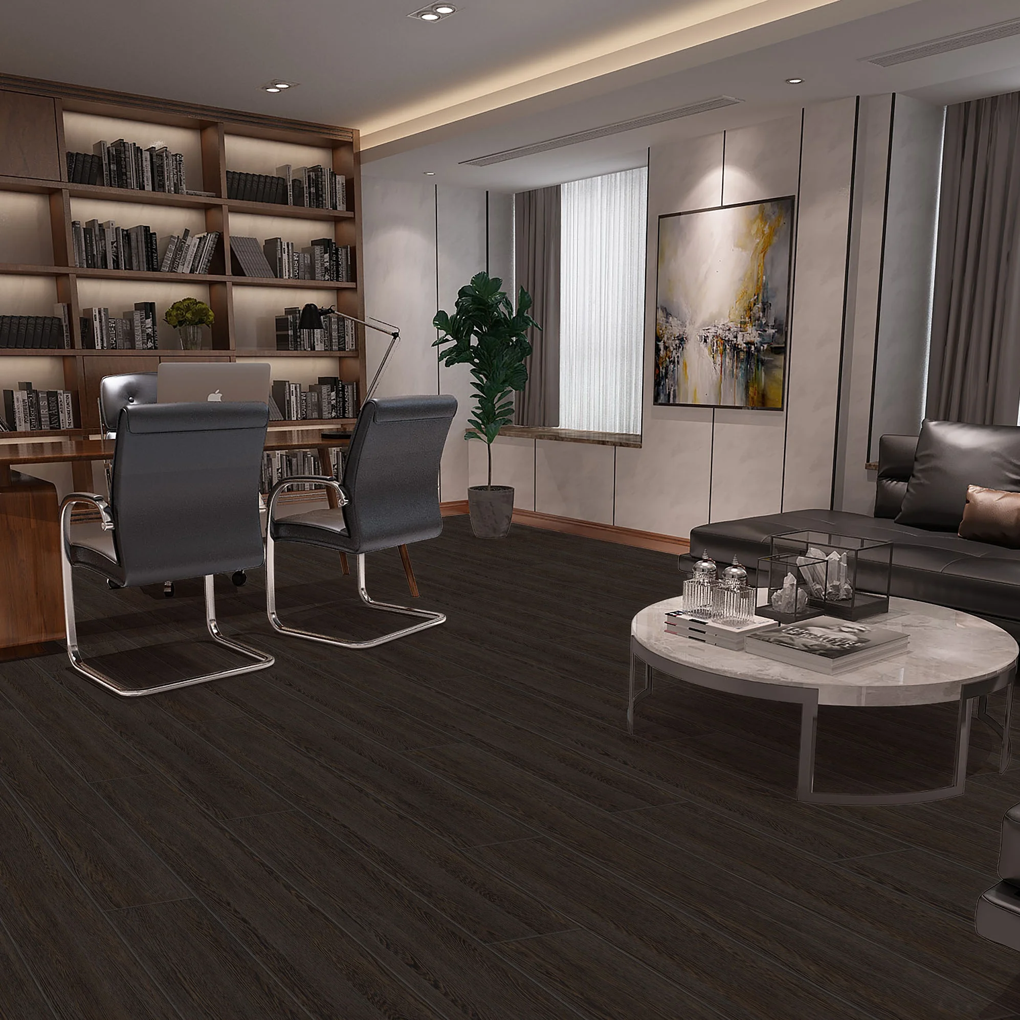 Waterproof 9mm Wood Grain PVC Click Vinyl Plank WPC Indoor Decking Tiles Flooring