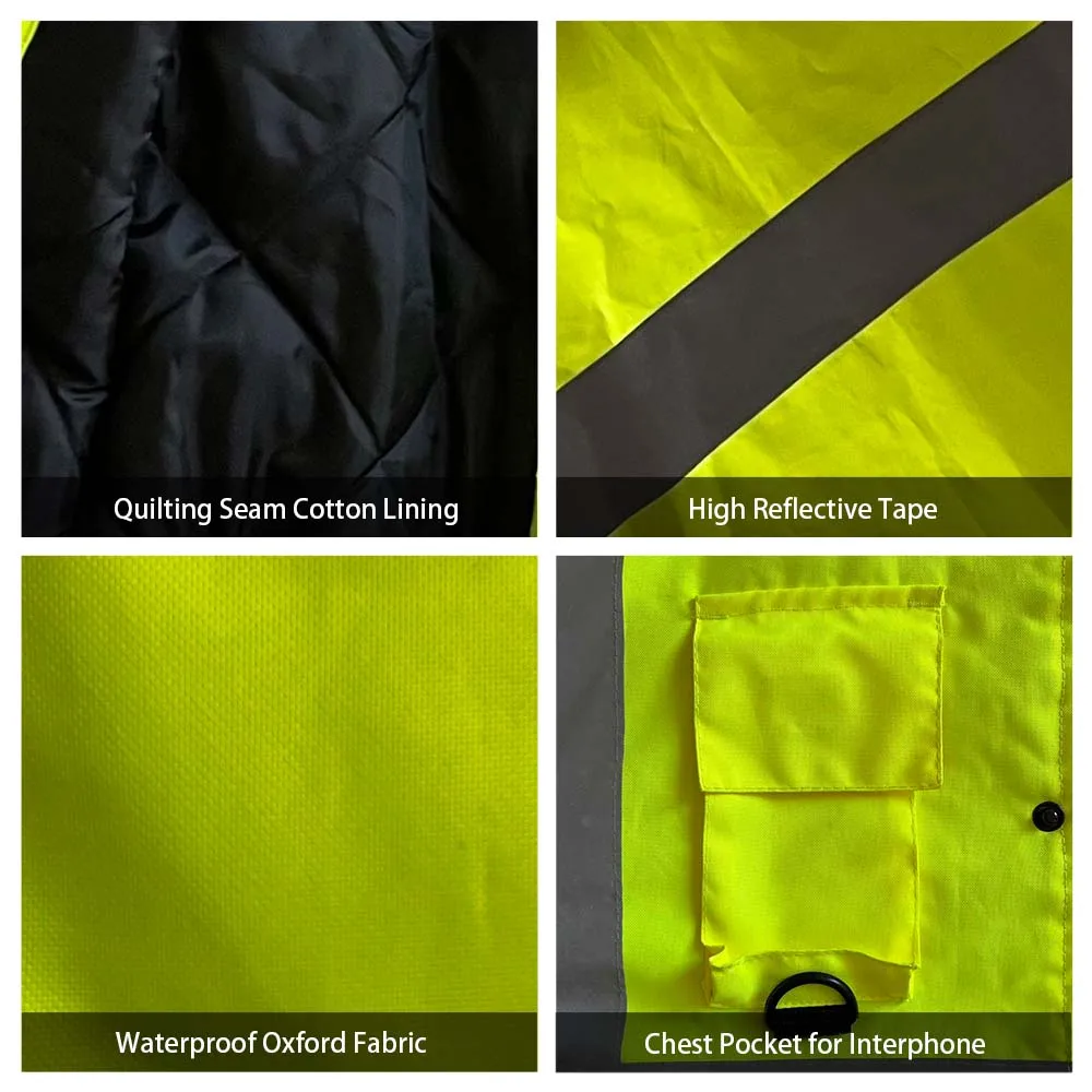 HCLITE Security Winter Fluorescent EN471 Hi Vis Safety Jacket